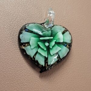 Green and Black Heart Pendant